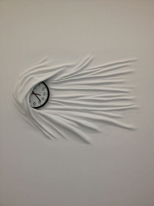 "Sideways clock", by Daniel Arsham.